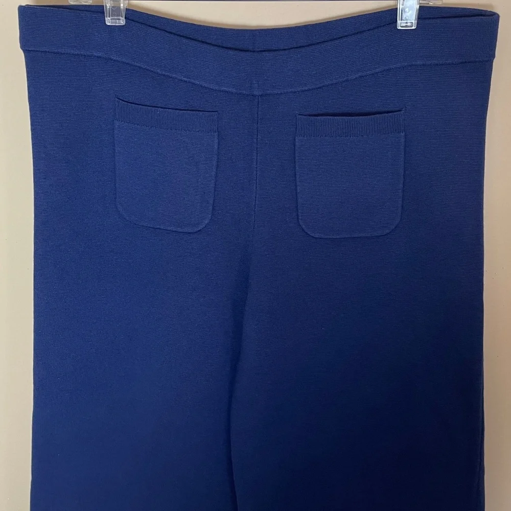 J. Crew Sailor Sweater Wide Leg Trouser Pant XL Tall Patch Pockets Pull On CH665